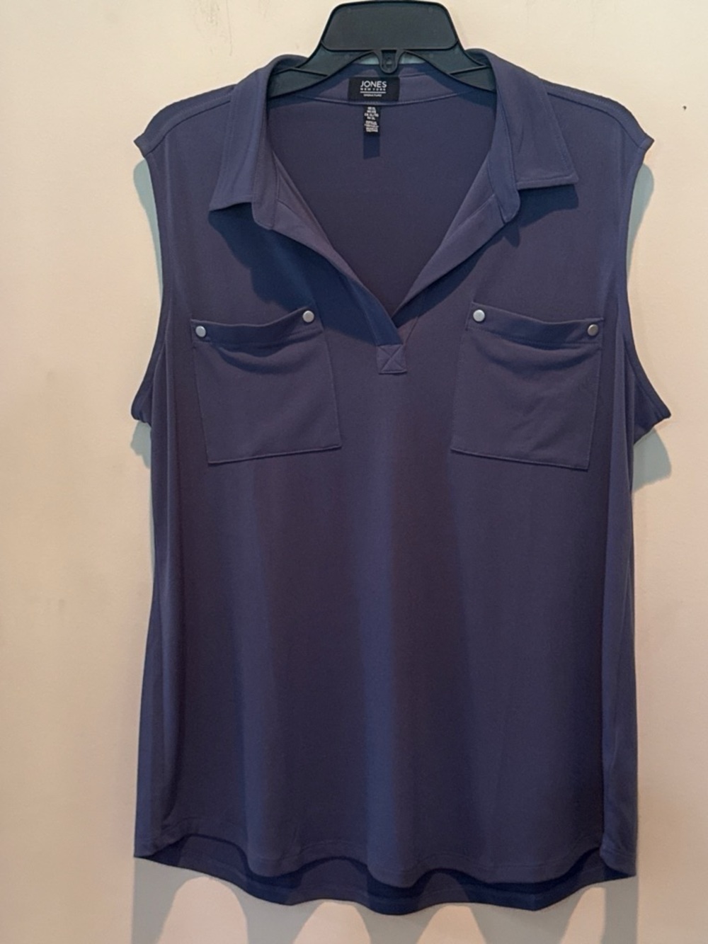 Jones New York Navy Sleeveless Polo Pocket Camisole
